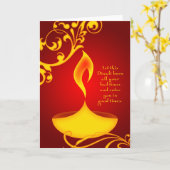 diwali groeten: elegant licht kaart (Gele Bloem)