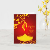 diwali - groeten : elegant licht kaart (Gele Bloem)