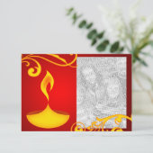 diwali groetings fotokaart : mooi licht kaart (Staand voorkant)