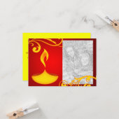 diwali groetings fotokaart : mooi licht kaart (Voorkant / Achterkant in situ)