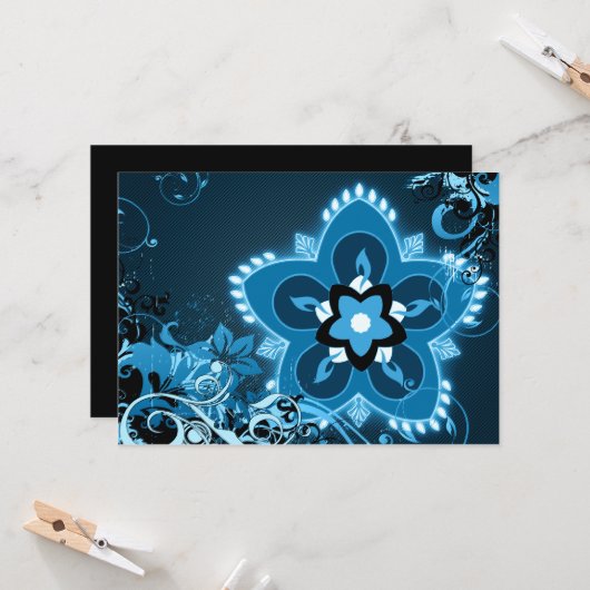 diwali groetings : hifi rangoli kaart (Voorkant / Achterkant in situ)