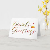 Diwali Groetjes Bokeh Kaart (Gele Bloem)