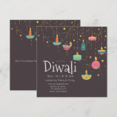 Diwali hangende Deepas Kaart (Voorkant / Achterkant)
