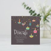 Diwali hangende Deepas Kaart (Staand voorkant)