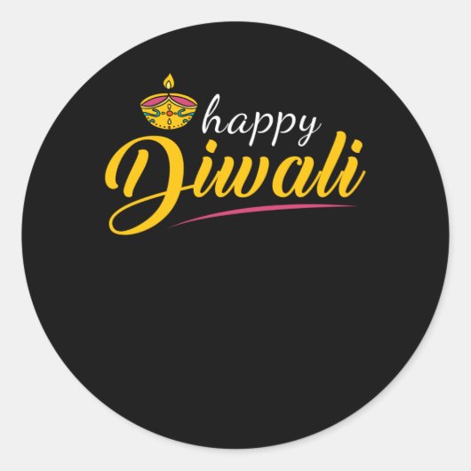 Diwali Happy Diwali Ronde Sticker (Voorkant)