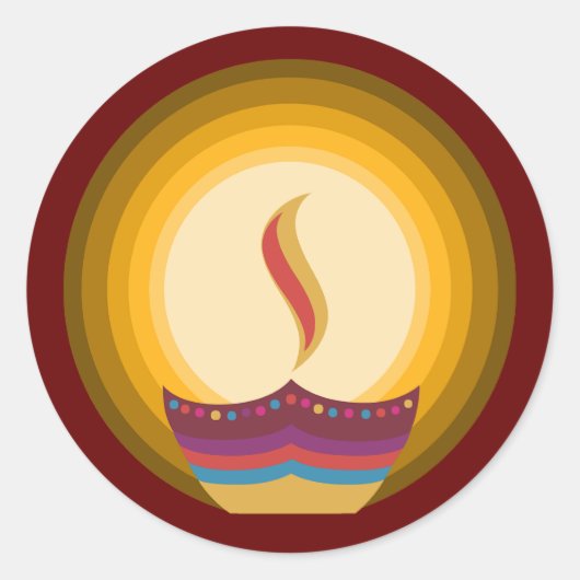 Diwali: Het festival van Lights Hindu Ronde Sticker (Voorkant)