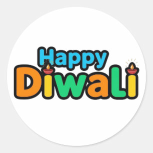 Diwali – Het Kleurrijke Festival van Licht en Vreu Ronde Sticker