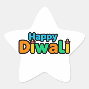 Diwali – Het Kleurrijke Festival van Licht en Vreu Ster Sticker