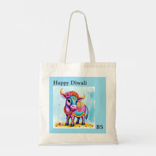 Diwali Holy Koeien: speelse vermomming Design Tote Bag (Achterkant)