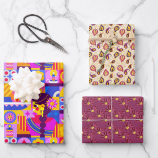 Diwali, Indiaas etnisch design cadeau Inpakpapier Vel