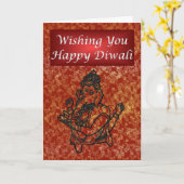 Diwali Indian Festival van het Licht met Ganesha Kaart (Gele Bloem)