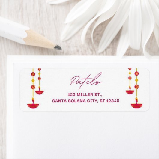 Diwali Indiase thema retour adreslabels Etiket (Insitu)