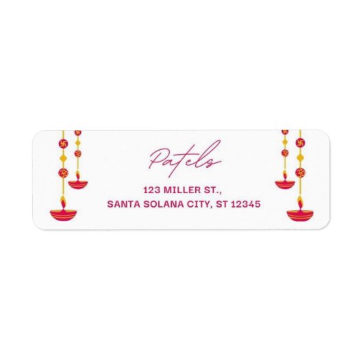 Diwali Indiase thema retour adreslabels Etiket (Voorkant)