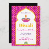 Diwali Invitation Party Kaart (Voorkant / Achterkant)