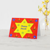 Diwali Kaart (Gele Bloem)