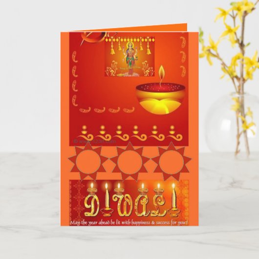 diwali kaart (Gele Bloem)