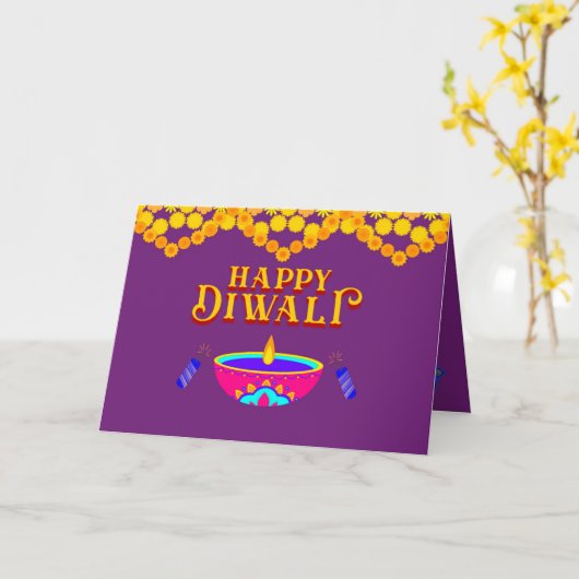 Diwali Kaart (Gele Bloem)