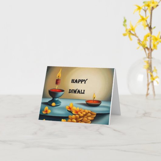 Diwali Kaart 10 (Gele Bloem)
