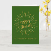 Diwali Kaart in Gold Light Burst - Aangepaste kleu (Gele Bloem)