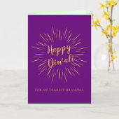 Diwali Kaart in Gold Light Burst - Aangepaste kleu (Gele Bloem)