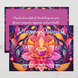 Diwali Kaart met Festival Vlam