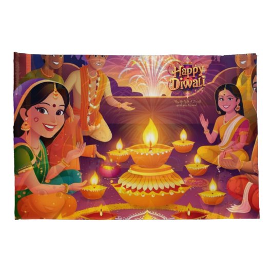 Diwali Kussensloop (Achterkant-Rechts)