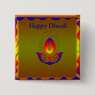 Diwali-lamp Vierkante Button 5,1 Cm