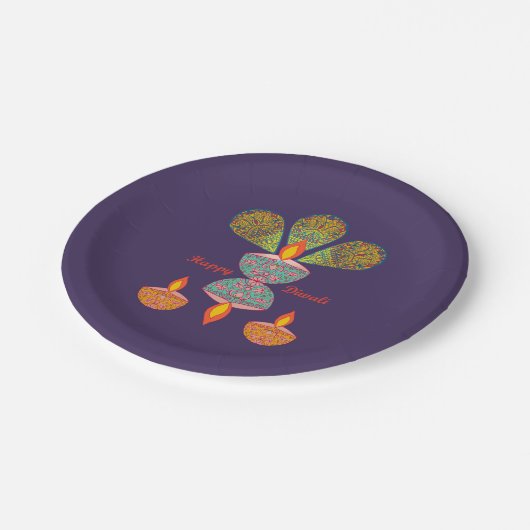 Diwali-lampen - Bord van Paars papier (Gekanteld)