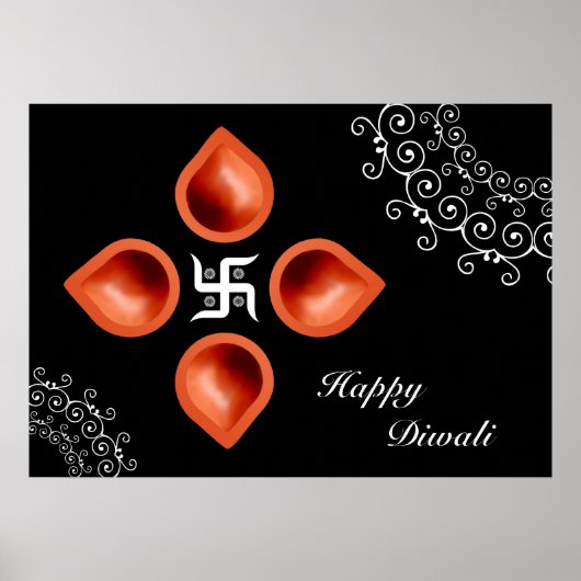 Diwali Lamps Decoration Poster (Voorkant)