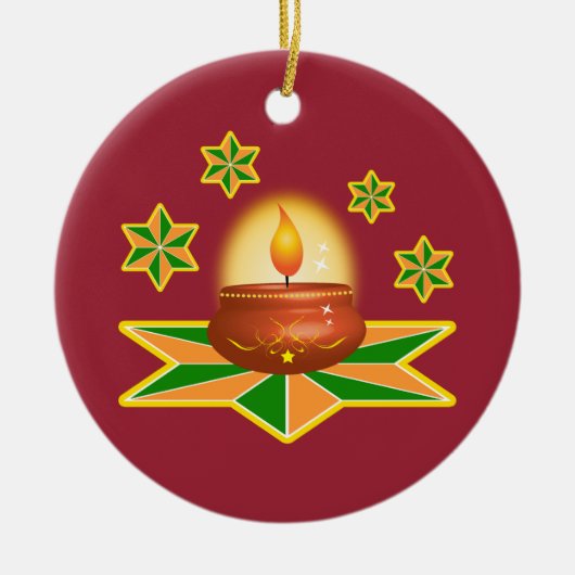 Diwali Lantern Keramisch Ornament (Voorkant)