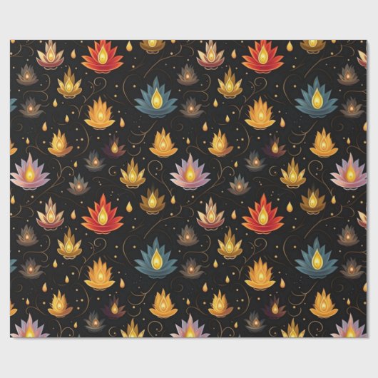 Diwali lichtfestival cadeaupapier (Vlak)