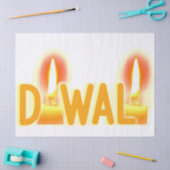 Diwali Lights Cute Candlelight Typografie Tissuepapier (Craft)
