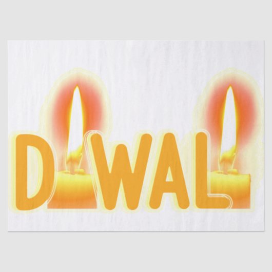 Diwali Lights Cute Candlelight Typografie Tissuepapier (Voorkant)