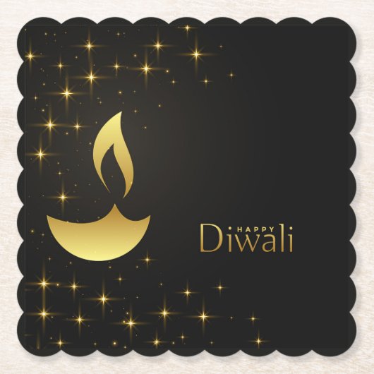Diwali met Diya Kartonnen Onderzetters (Voorkant)