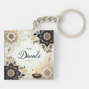 Diwali met Elegante Bloemen & Diya Sleutelhanger