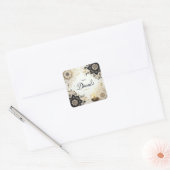Diwali met Elegante Bloemen & Diya Vierkante Sticker (Envelop)
