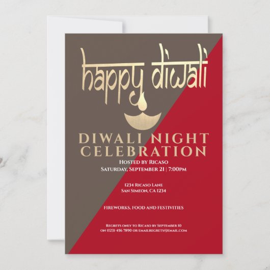 Diwali Nacht Lichtfeest Kaart (Voorkant)