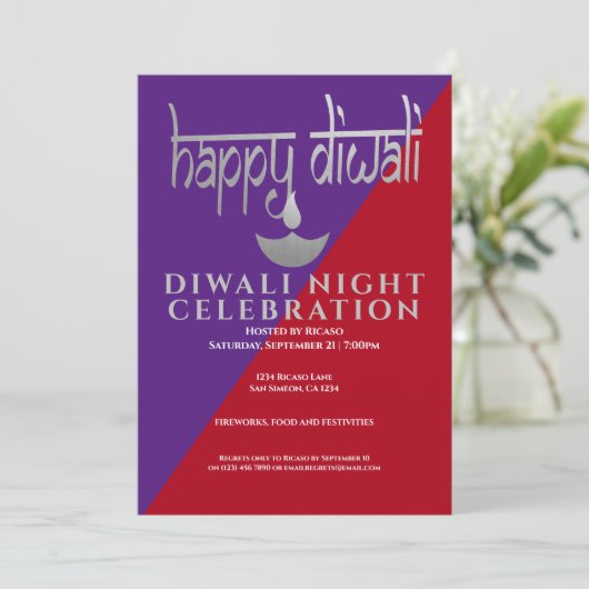 Diwali Night Celebration of Light Kaart (Staand voorkant)