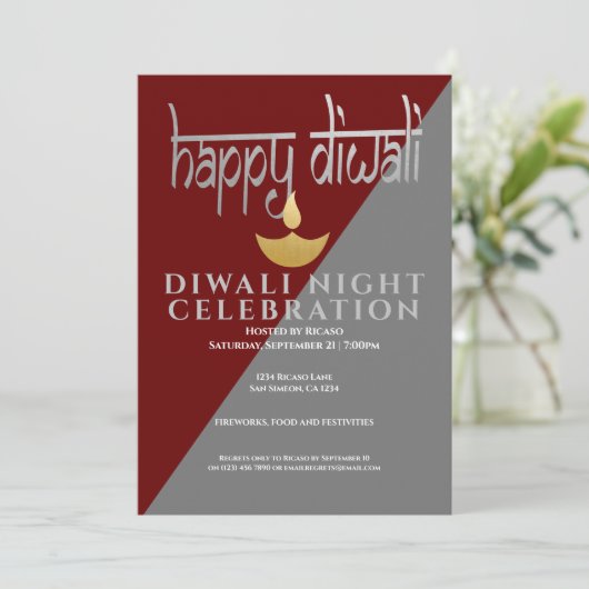 Diwali Night Celebration of Light Kaart (Staand voorkant)