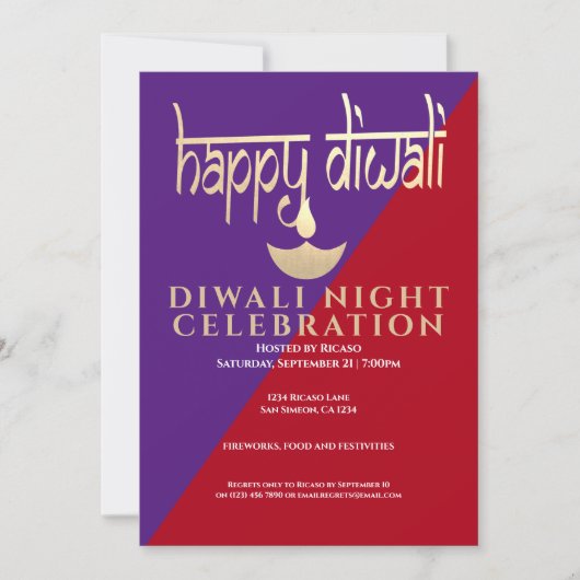 Diwali Night Celebration of Light Kaart (Voorkant)
