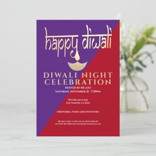 Diwali Night Celebration of Light Kaart (Staand voorkant)