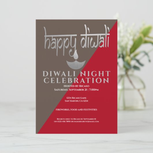 Diwali Night Celebration of Light Kaart (Staand voorkant)