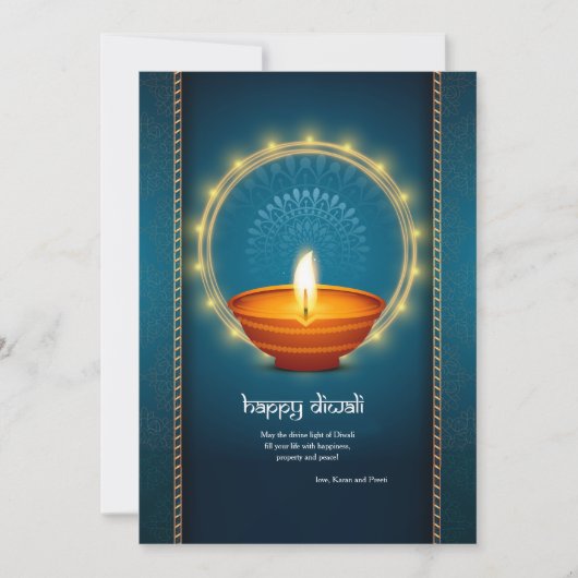 Diwali Olielamp Wenskaart Feestdagenkaart (Voorkant)