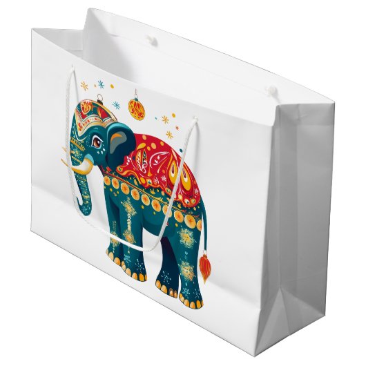 Diwali Olifant  Groot Cadeauzakje (Voorkant Gekanteld)