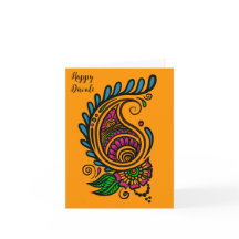 Diwali Oranje Paisley Kaart
