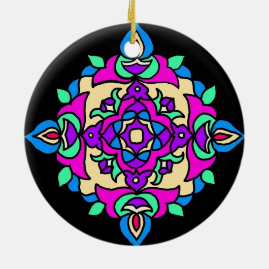 Diwali Ornament met Rangoli Pattern (Achterkant)