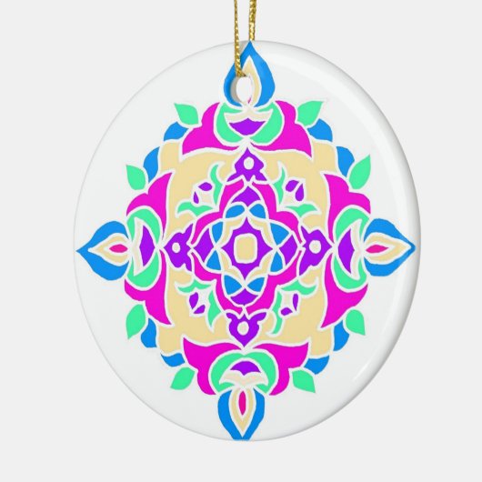 Diwali Ornament met Rangoli Pattern (Links)