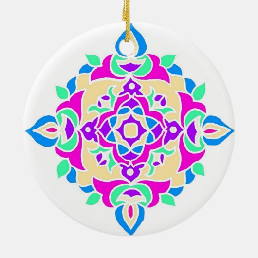 Diwali Ornament met Rangoli Pattern (Achterkant)