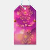 Diwali Paarse gouden mandala lampen Cadeaulabel (Voorkant)
