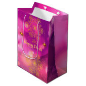 Diwali Paarse gouden mandala lampen Medium Cadeauzakje (Voorkant Gekanteld)